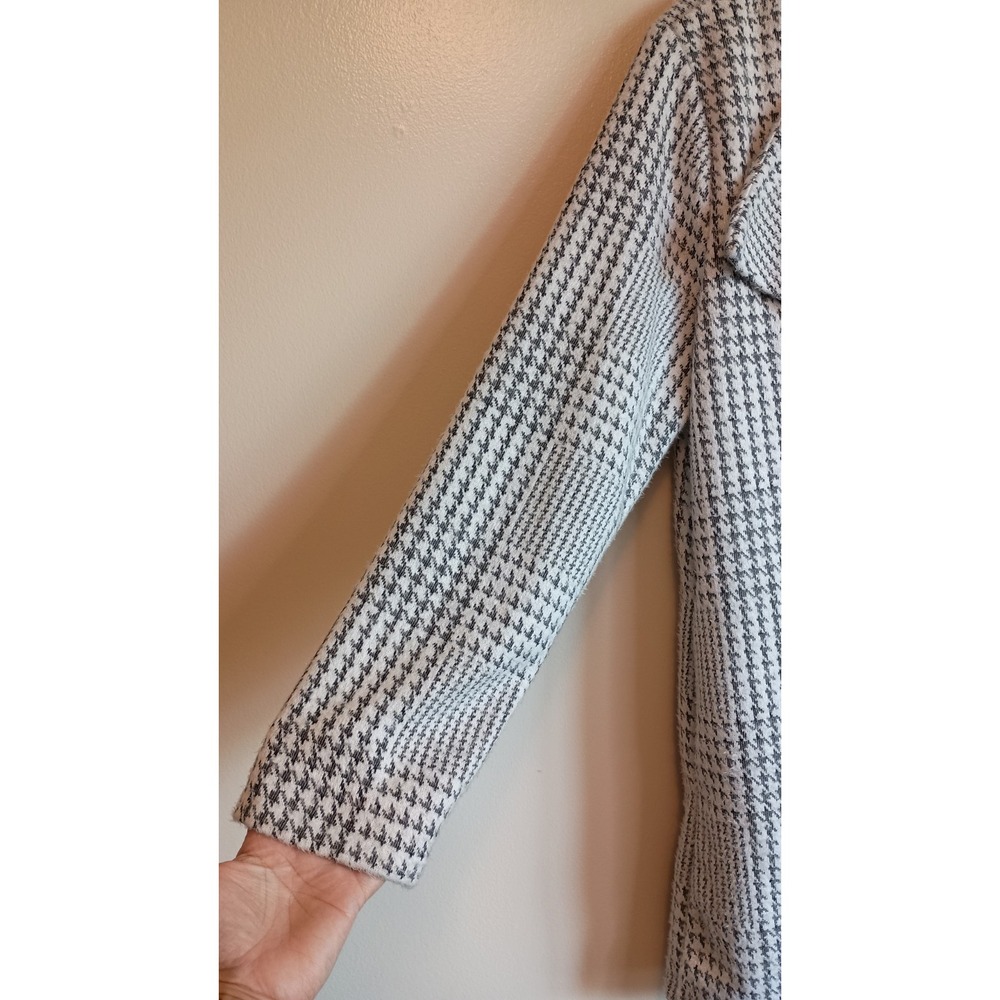 Calvin Klein L Grey Houndstooth Plaid Open Front Soft Knit Coatigan NWT - Picture 4 of 12